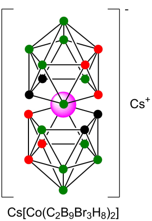 Bromo-protected cesium bis(1,2-dicarbollide)-cobaltate