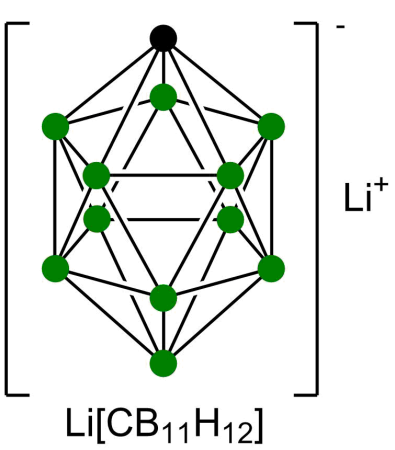 Lithium carbadodecaborate hemihydrate